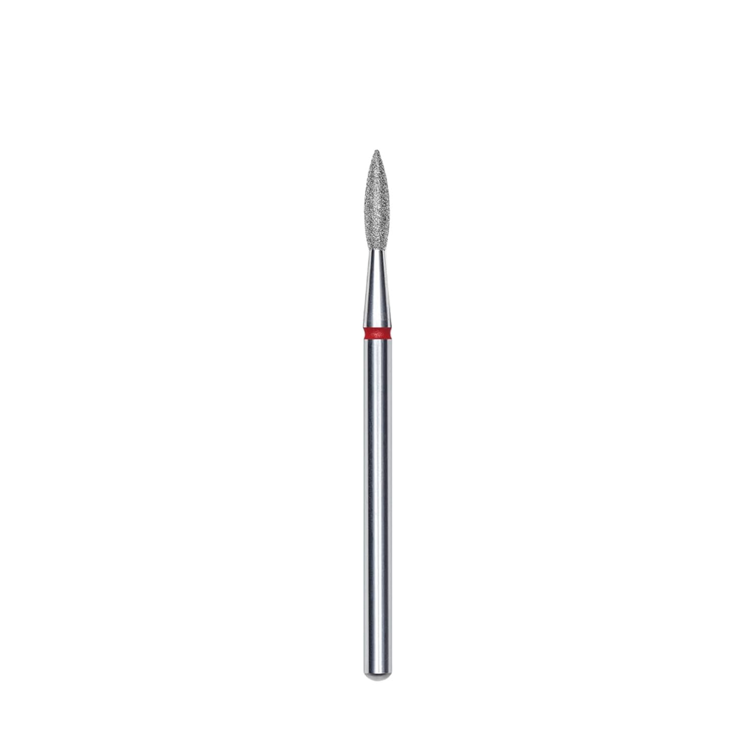 STALEKS PRO - Punta diamantata – Fiamma affilata (anello rosso) I kit di scarico per unghie I kit di levigatura per levigatrici elettriche, punta per manicure e pedicure (FA11R021/8)
