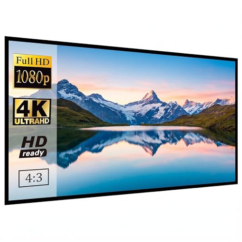 Image of TONZO 84 Inch Foldable Fabric Projector Screen (Anti-Light) (Anti-Crease) Wrinkle-Free Ratio 4:3 Full HD 4k 3D Supported for Home Cinema, Theater, Indoor, Outdoor Movie-(4 Ft, (H) x 6Ft (W))