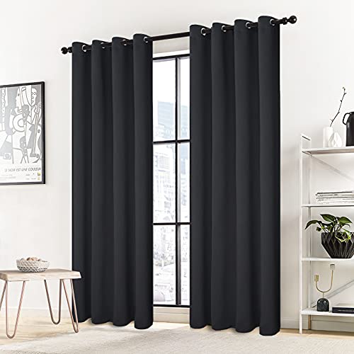 [2 Pièces] Zarnan Rideaux Occultants à Pattes, 140x225cm, Anthracite, avec avec Membrane Laminée Mate Cover