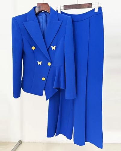 Elegant Suits for Women 2 Piece Set Business Double Breasted Blazer Pants Casual Peak Lapel Prom Tuxedo for Wedding Guest2