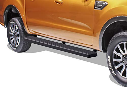 APS iBoard Running Boards 6 inches Matte Black Compatible with Ford Ranger 2019-2022 SuperCrew Cab 4-Door (Nerf Bars Side Steps Side Bars)
