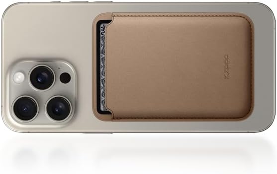 KZDOO Mag Elite Wallet Compatible with iPhone12,13,14,15,16,Magnetic Wallet Finewoven Ultra Fine Twill Fiber,Minimalist Card Holder Detachable Phone Wallets (Khaki, Finewoven Coth Magnetic)