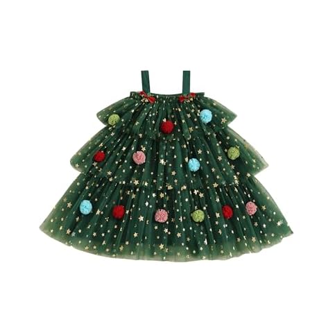 Toddler Girl Green Christmas Tutu Dress Cover
