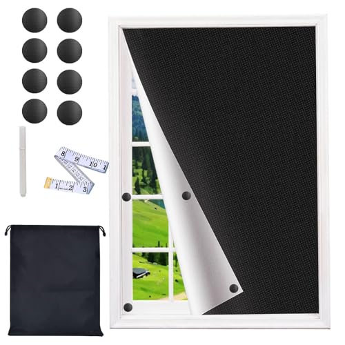 Schwarz Magnetisch Dachfenster Verdunkelung, Verdunklungsrollo Ohne Bohren, DIY-Schneidbare Fenster Verdunkelung, Dachfenster Sonnenschutz Verdunklungsrollo für Schlafzimmer Babyzimmer 70 x 120 cm