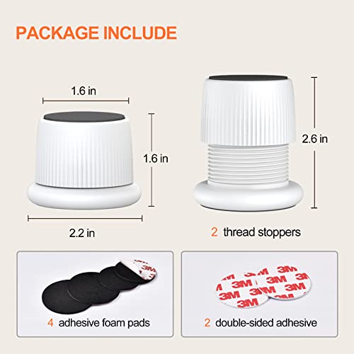 Headboard Stoppers, 1.6-2.6 Inches Bed Wall Stopper, Adjustable Bed Frame Anti-Shake Tool, Headboard Bed Stabilizer For Wall Furniture (Black - 2 Pcs) #TOP6