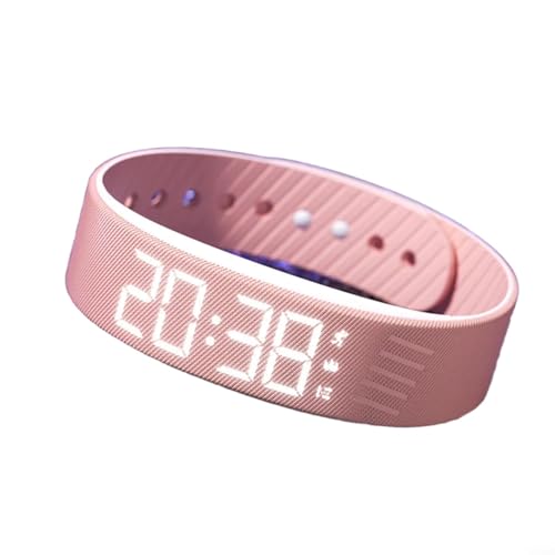 Reloj despertador de vibración silenciosa con cronómetro, contador de pasos, monitor de sueño e impermeable IP65 para hombres y mujeres (rosa)