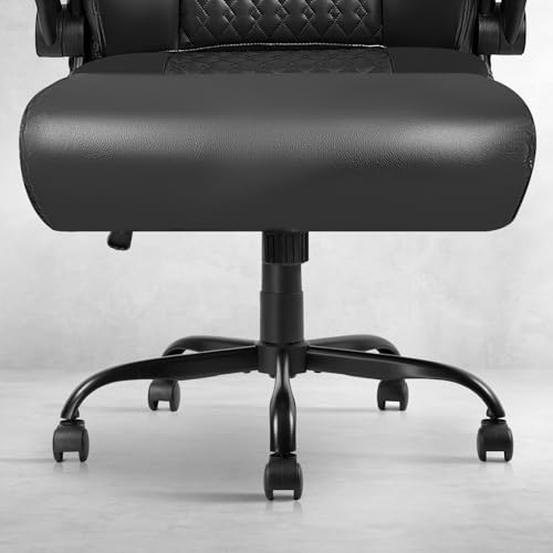 VITESSE Executive Office Chair,Heavy Duty Office Chair with Flip up Armrest,Ergonomic High Back Computer Gaming Chairs Home Office 400lbs, Big and Tall Office Chair with Lumbar Support(Black)
