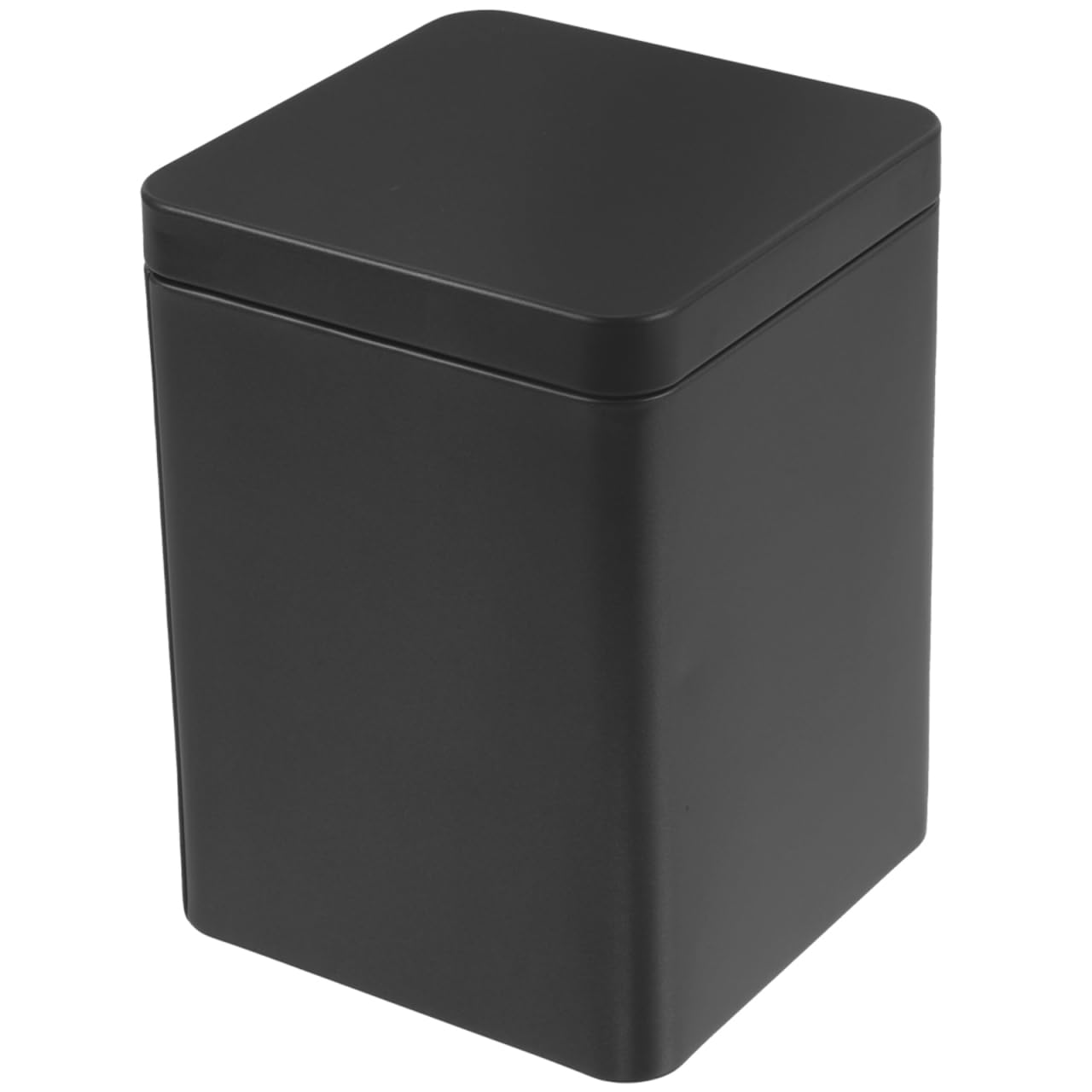 Toyvian Square Tea Container Packaging Box Iron Material with Sealed Lid for Protecting from Debris and Preserving Tea Leaves, Black Color Suitable for Storage Purposes