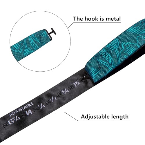 Image of Dubulle Self Tie Bow Ties and Lapel Pin for Men Paisley Solid Mens Bowtie and Handkerchief Cufflinks Set Wedding