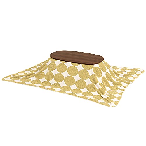 クオリアル 折りたたみこたつ2点セットカフェブラウン×グリーン