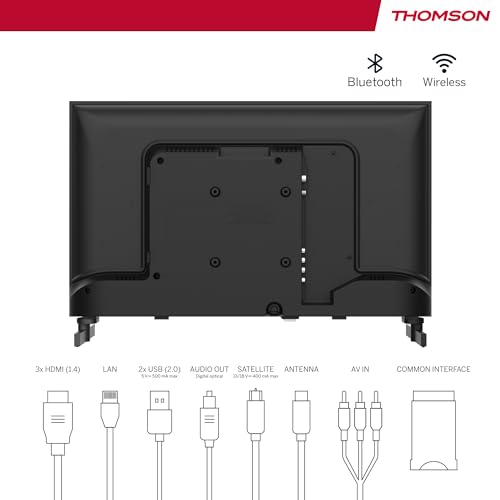 THOMSON 24 Inch (60 cm) LED HD 12V Camping Smart Android TV, Google Assistant, Wi-Fi, Dolby Digital, Bluetooth, Triple-Tuner (Kabel/Satelliet/Antenne), HDMI, CI+, A+ Paneel- 24HA2S13C - Afbeelding 5