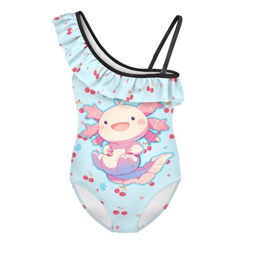 Image of Girls Swimsuit One Piece Ruffle Swimsuit Non-Slip Straps UPF 50+ for Girls Size 3-14 Years