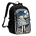 Betyt Alice in Wonderland Mochila USB con puerto de carga para ordenador, transpirable, acolchada, resistente al agua, para portátil, escuela, trabajo, viajes