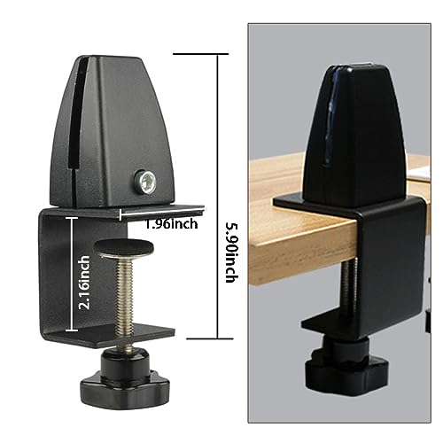 Image of Aluminum Adjustable C -Clamp Dual Direction, Support Clamp Bracket For Tabletop Clamp Bracket, Sdjdhej 2Pcs Desk Partition Clamp Support (Blac)