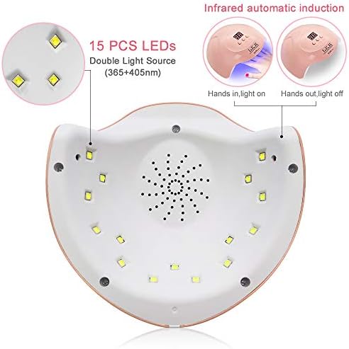 UV Lamps for Gel Nails Nail Dryer Curing Lamp with 3 Timers Auto Sensor USB Plug Carry Convenient UV LED Nail Lamp for Gel Nail Polish(Pink)