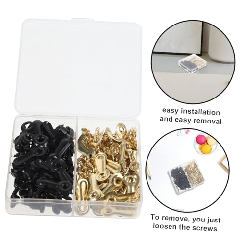 Image of PRETYZOOM 120pcs Metal Photo Frame Backing Clips Turn Button Screws Picture Frame Hanging Hardware Kit