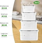 4 PCS Contenants de stockage de fruits pour réfrigérateurs avec calandre amovible, contenant de stockage d'aliments hermétiquement, lave-vaisselle Contenant de conserve de produits sûrs pour réfrigérateur, conserver les fruits secs légumes frais plus longtemps