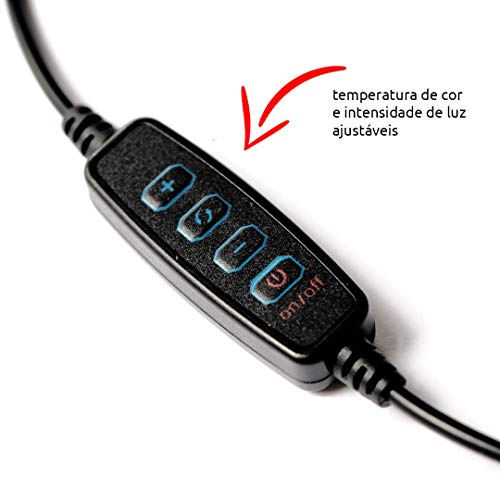 Iluminador LED Ring Light Antorium RL-14 35w com tripé 2 metros