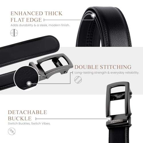 Image of HAMMONDS FLYCATCHER Genuine Leather Belt for Men - Perfect for Formal and Casual Wear - Adjustable Waistband up to 46 Inches - Autolock Belt for Formal and Casual Wear