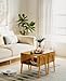 Pipishell Bamboo Stackable End Tables, Wood Living Room Nightstand, Bedside Tables for Bedroom Storage, 2PCS