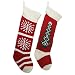 Kurt Adler 22" Christmas Tree & Snowflake Knitted Stockings
