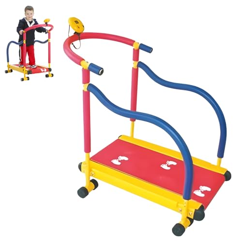 Image of Kids Treadmill for Ages 4+, Incline & Handle Bar, LED Display, Manual Walking Pad, Home Exercise Equipment for Boys & Girls, Safe Fitness Training for Children