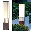 YMDHFS Landscape Lighting Outdoor Bollard Lights Square Waterproof Pathway Lighting Modern E26 Base Exterior Lawn Lamp for Patio Courtyard Yard Garden Driveway Decoration