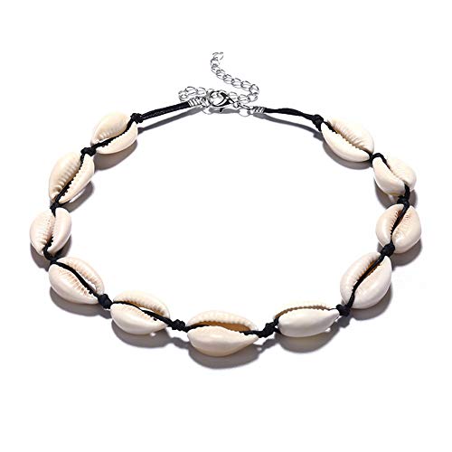 UEB Collier Coquillage Ras du Cou en Coquillage Naturel Hawaii Style Bohème pour Robe de Plage, Plage Cocktail, élégant et Belle (Type F) Cover