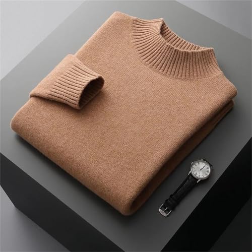 Men Cashmere Sweater Mock Neck Long Sleeve Pullover Thick Soft Warm Clothing Merino Wool Knitwear Tops2