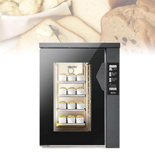GTHTUHFD Máquina De Fermentación De Panecillos Al Vapor, Caja De Fermentación Comercial con Ruedas Universales + Frenos Y Control Dual De Temperatura/Humedad, Zona De Tempera,160L
