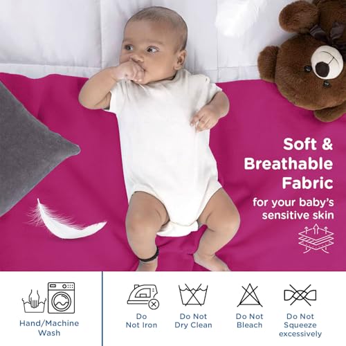 Image of Mee Mee Breathable & Total Dry Sheet Protector Mat (Rani Pink) Pack of 2