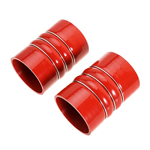 Image of Silicone Charge Air Cooler Hump Hose Boot Set 4 inch X 6 inch 4 inch with T Bolt Clamp Red