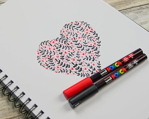 POSCA - Uni Mitsubishi Pencil – 3 schwarze Marker, PC1MR, extra feine Spitze, 0,7 mm – Marker auf Wasserbasis – alle Medien – für Papier, Textilien, Glas, Kieselsteine usw.