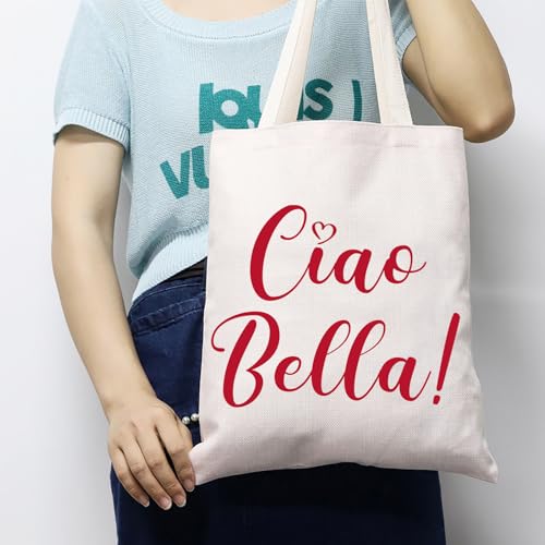 Bolsa Tote Ciao Bella italiana con dichos italianos, bolso de hombro saludos Italia, souvenir para amantes de Italia miniatura 2
