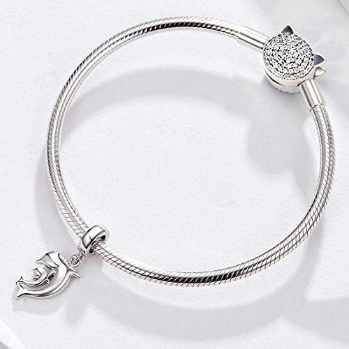 Miniatura 3 de Colgante de cuentas de estrella de mar y conchas de plata 925 con dije de tortuga de sirena, dije de concha de tortuga marina de la suerte para