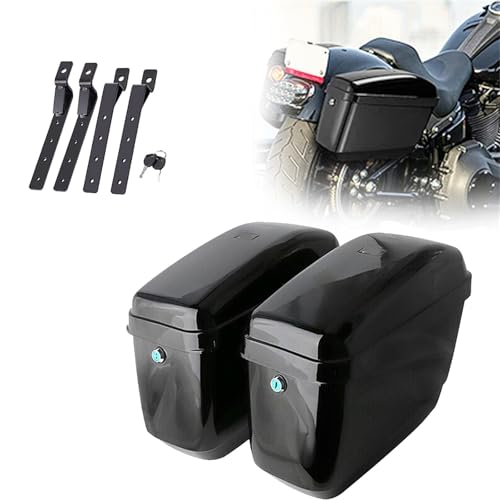 CJELPQ Borse Laterali Universali per Moto, Valigie Laterali Rigide per H&Arley Softail Slim Road Star con Fanale Posteriore