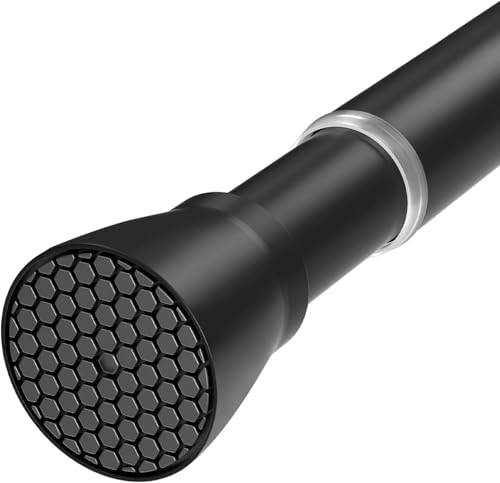 HAOYUNTE Gardinenstange ohne Bohren 75-160 cm Ø 22 mm – Teleskop-Klemmstange, verstellbare Vorhangstange für Fenster, Dusche, Tür & Kleiderschrank (Schwarz)