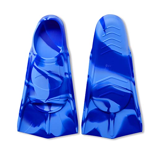 Image of Kids Short Swim Fins, Lap Training Flippers for Pool Youth Beginners | Soft Silicone Swimming Fins with Mesh Storage Bag for Children, Boys, Girls & Women