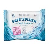 Natracare Safe to Flush moist tissues | 30 Wipe Pack | Plastic Free | Certified Flushable | Pack of 4