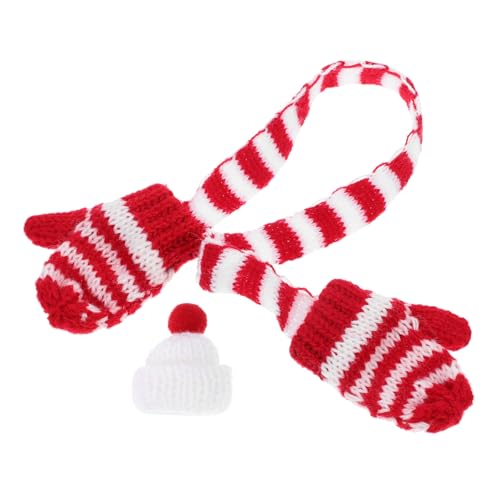 BESTonZON 1 Juego minigorro de Punto Mini Bufanda de Tejer Mini Bufanda Kawaii Guantes adorables pañuelos en Miniatura Sombreros de muñeca de Bricolaje casa de muñecas Accesorios Modelo bebé