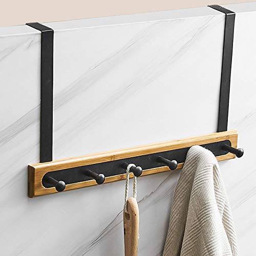 Ganchos Adhesivos Para Pared Gancho de la puerta de la casa de madera de madera de acero inoxidable negro 20 * 40 * 5 * 6 cm Puerta sin clavo Tipo de espalda Tipo de espalda sin fisuras Colga