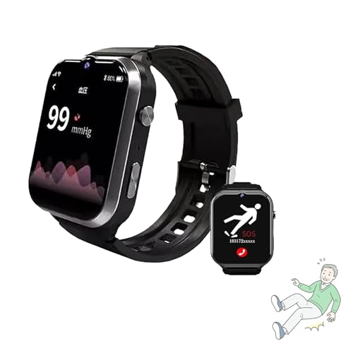 Reloj inteligente de 1.83 pulgadas para personas mayores con alarma de caída, videollamada, GPS y SOS, IP67 impermeable, batería de larga duración, para padres