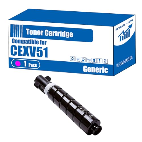 Compatible for Canon CEXV51 Toner Cartridge iR-ADV C5535 5540 5550 5560 Printers, High Yield 40000 Pages, Accurate Imaging Rich Colors (1 Pack Magenta)