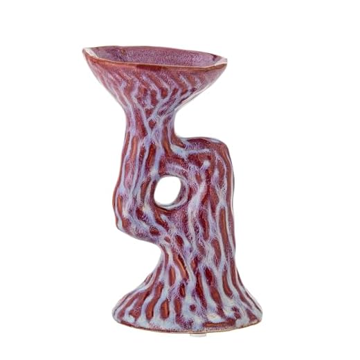 Bloomingville Ivalie Kandelaar, roze, aardewerk, L12xH16xB9 cm