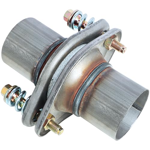 PALOZO 2.25 inch Exhaust Flex Spring Flanges 409 Stainless Steel, Exhaust Flange Spring Joint with Bolt and Gasket Universal Fit for Car Truck SUV Aftermarket