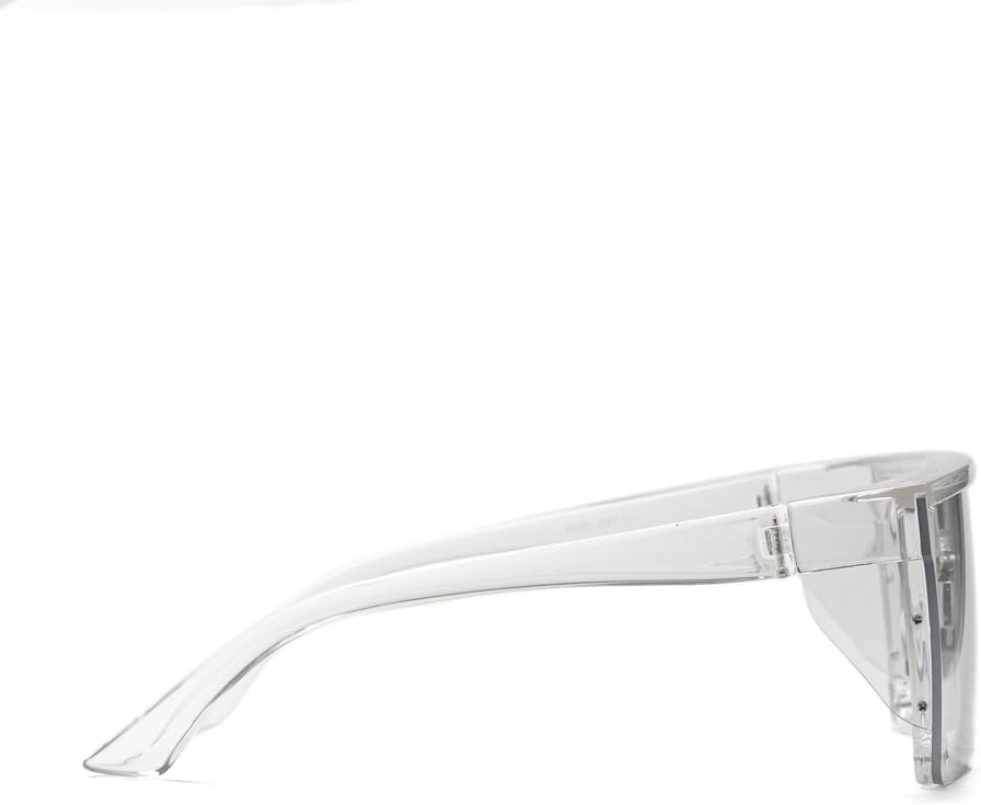 Fashion AnsiZ87 Designer Safety Sunglasses for Men Women Large Flat Square Trendy Mirrored Side Shield