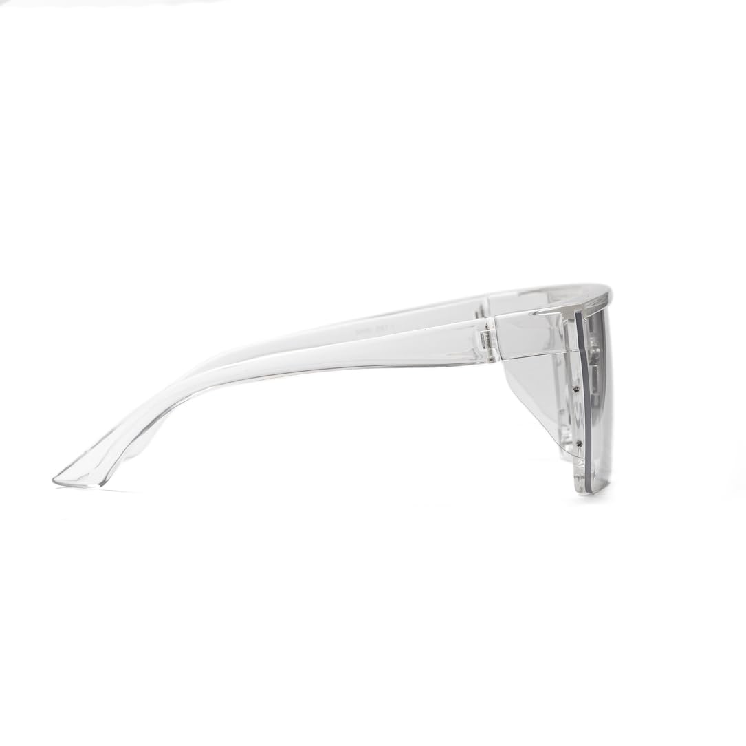 AnsiZ87 - Gafas de sol de seguridad de diseño para hombres y mujeres, grandes, planas, cuadradas, modernas, con espejo lateral