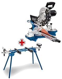 Scheppach HM254 Kappzugsäge mit Softstart & Laser - 2000W Leistung |Ø 255mm Sägeblatt | Schnittbreite/höhe: 340mm x 90mm | inkl. 2. Sägeblatt (HM254 + UMF2000)