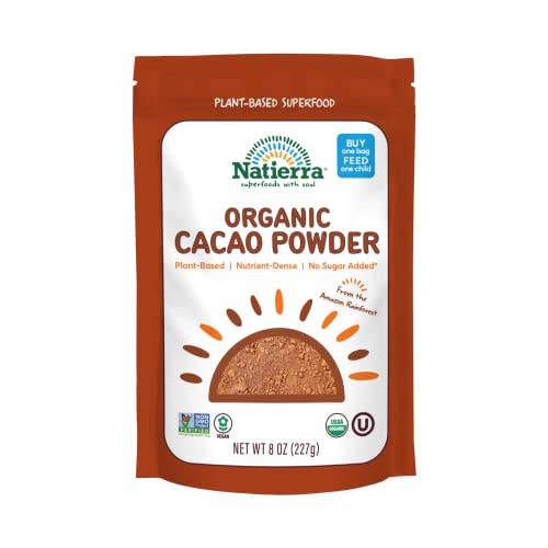 Natierra Himalania Organic Cacao Powder Pouch | Non-Gmo & Vegan | 8 Ounce #TOP9