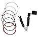 Alnicov Multicolor Acoustic Guitar Strings Full Set with Black 3 In 1 Guitar String Restringing Tool Including Guitar String Winder Guitar String Shear Tool Guitar Pin Puller